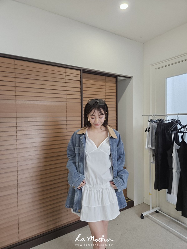 拼色領牛仔工裝外套(闆娘.花花清單)